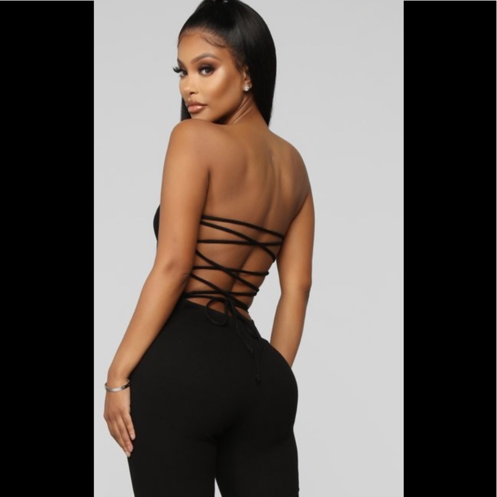 New lace up jumpsuit from Fashion Nova